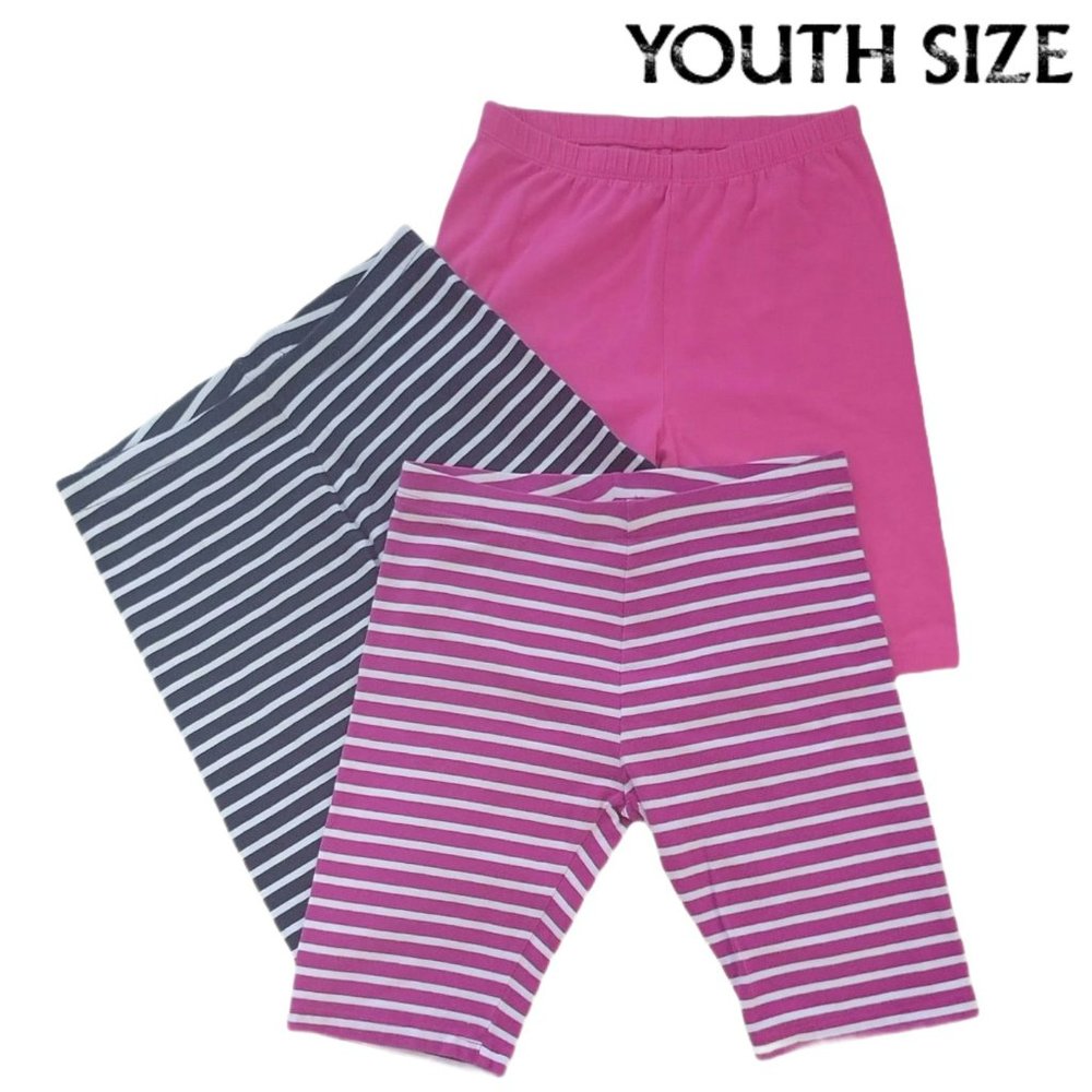 🧡2 /$15🧡 Girls Bike Shorts Bundle (Pink, Pink Stripes, Navy Blue Stripes) -